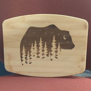 Bear and Forest Bamboo Cutting Board